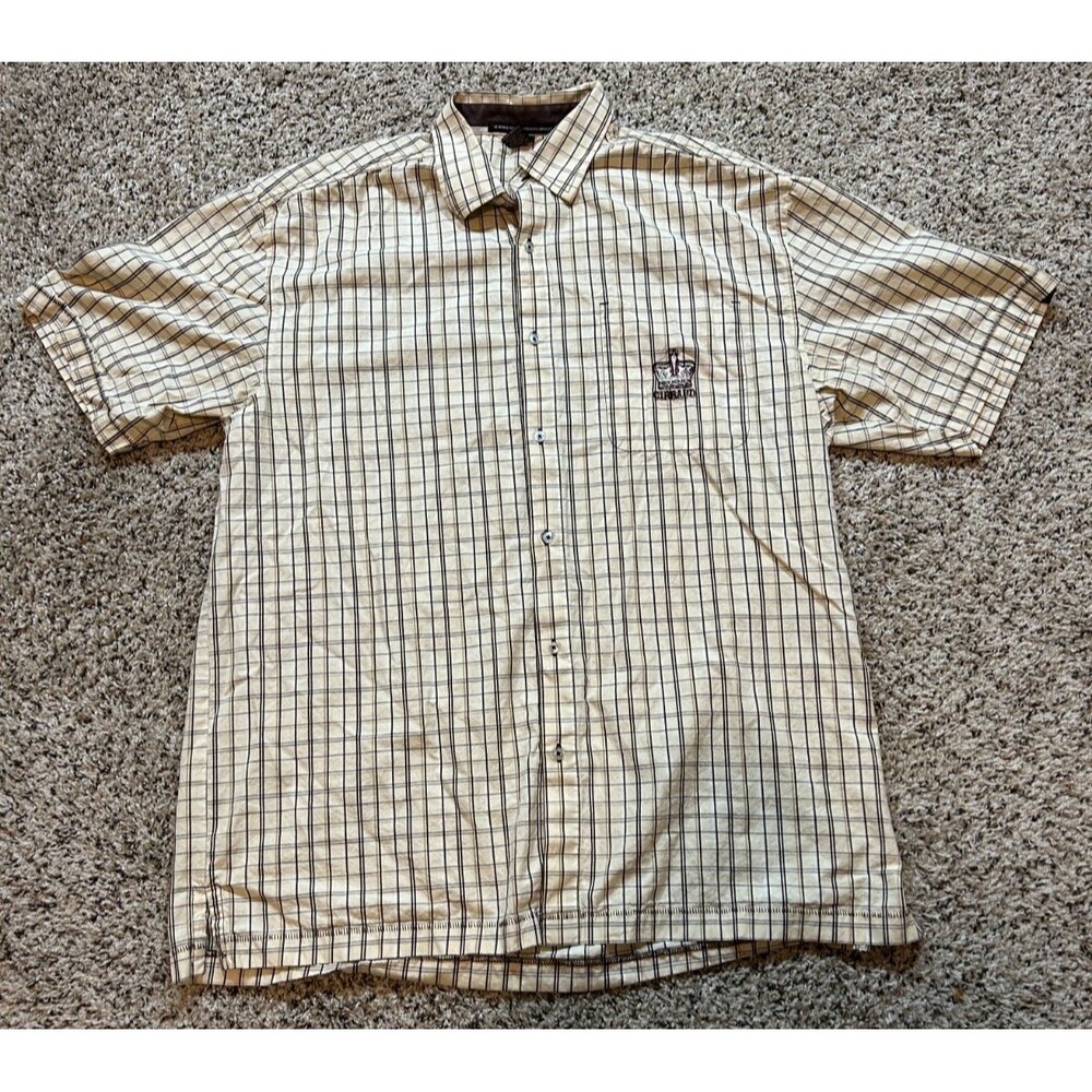 Le Jean de Marithe Francois Girbaud VTG Shirt Men Large Brown Button Down